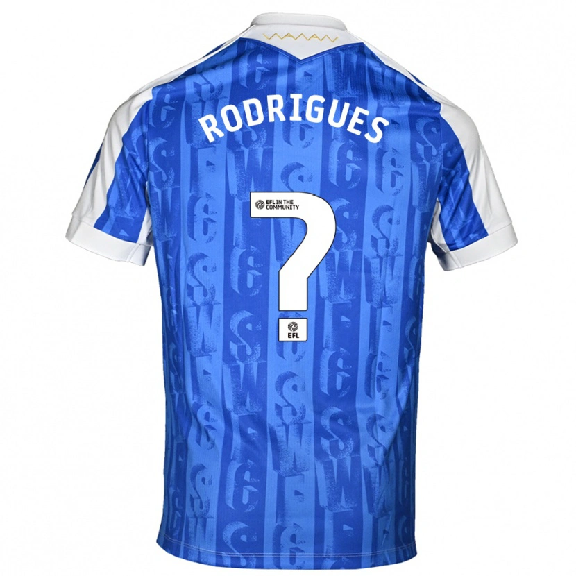 Danxen Criança Camisola Carlos Rodrigues #0 Azul Branco Principal 2025/26 Camisa