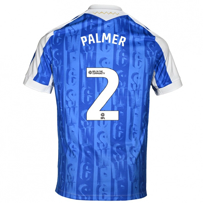 Danxen Criança Camisola Liam Palmer #2 Azul Branco Principal 2025/26 Camisa