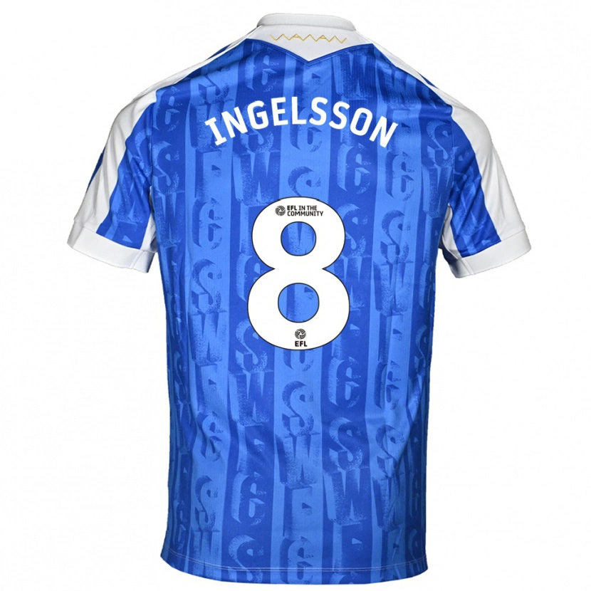 Danxen Criança Camisola Svante Ingelsson #8 Azul Branco Principal 2025/26 Camisa