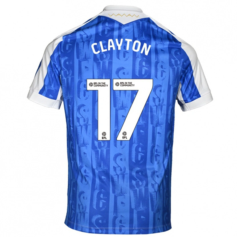 Danxen Criança Camisola Liam Clayton #17 Azul Branco Principal 2025/26 Camisa