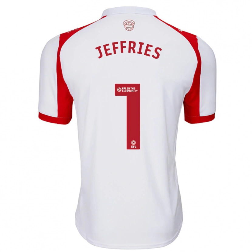 Danxen Criança Camisola Josh Jeffries #1 Branco Vermelho Principal 2025/26 Camisa