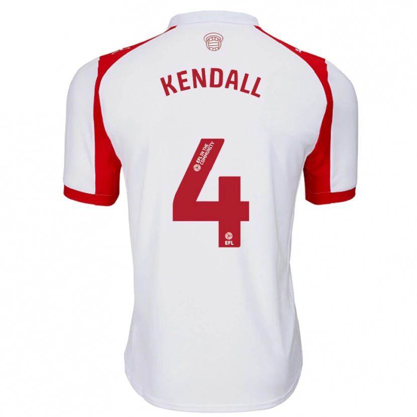 Danxen Criança Camisola Lucia Kendall #4 Branco Vermelho Principal 2025/26 Camisa