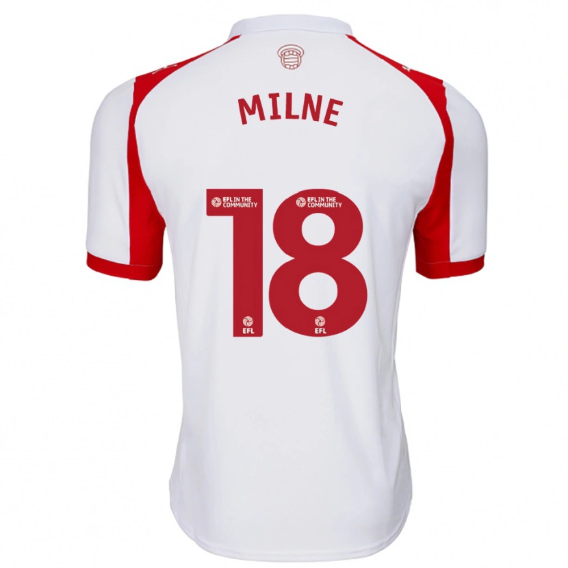Danxen Criança Camisola Isabel Milne #18 Branco Vermelho Principal 2025/26 Camisa