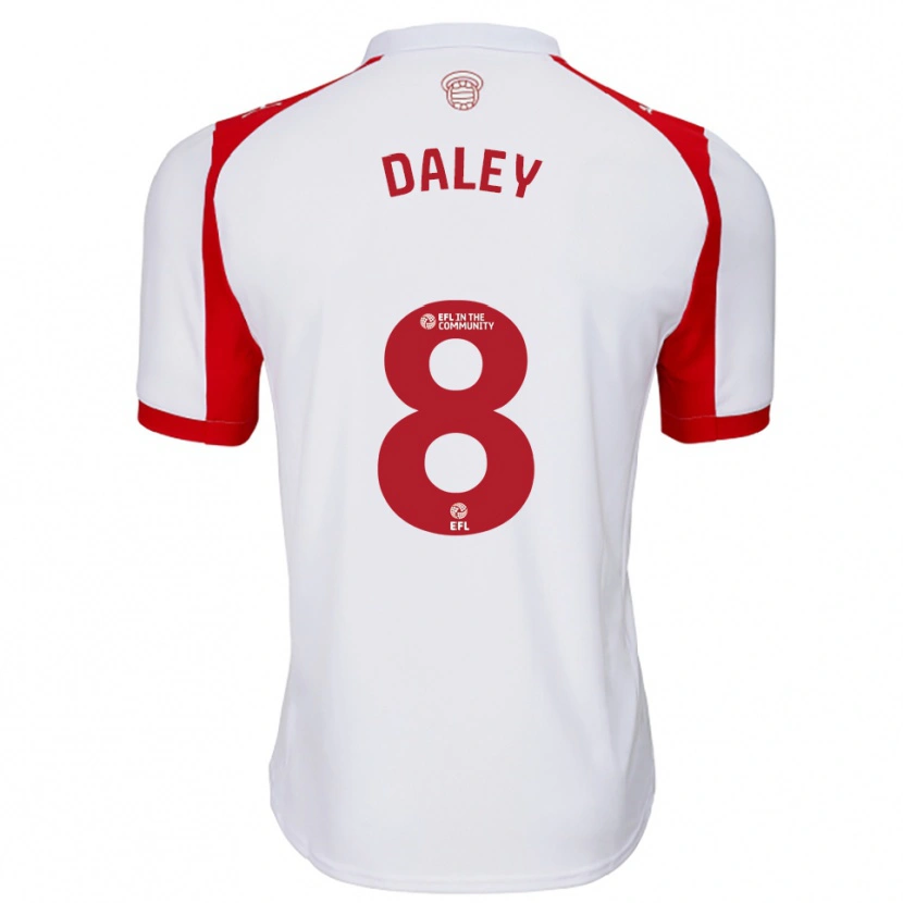 Danxen Criança Camisola Aston Daley #8 Branco Vermelho Principal 2025/26 Camisa