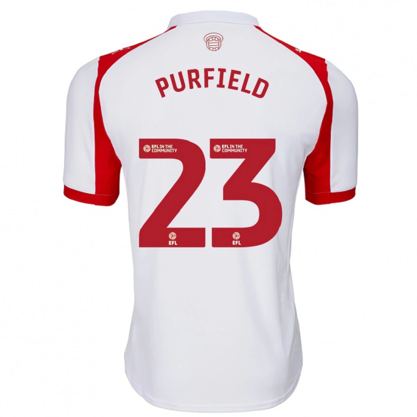 Danxen Criança Camisola Jemma Elizabeth Purfield #23 Branco Vermelho Principal 2025/26 Camisa