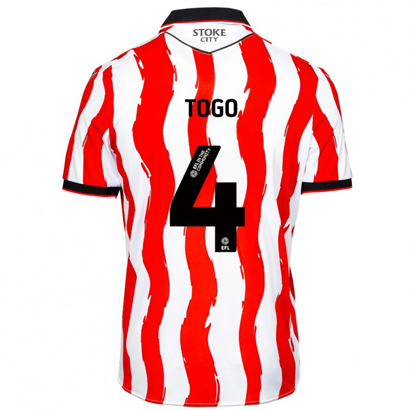 Danxen Criança Camisola Ian Togo #4 Branco Vermelho Principal 2025/26 Camisa
