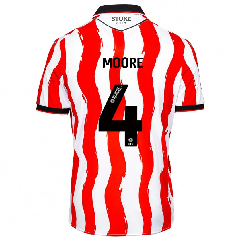 Danxen Criança Camisola Sidney Moore #4 Branco Vermelho Principal 2025/26 Camisa