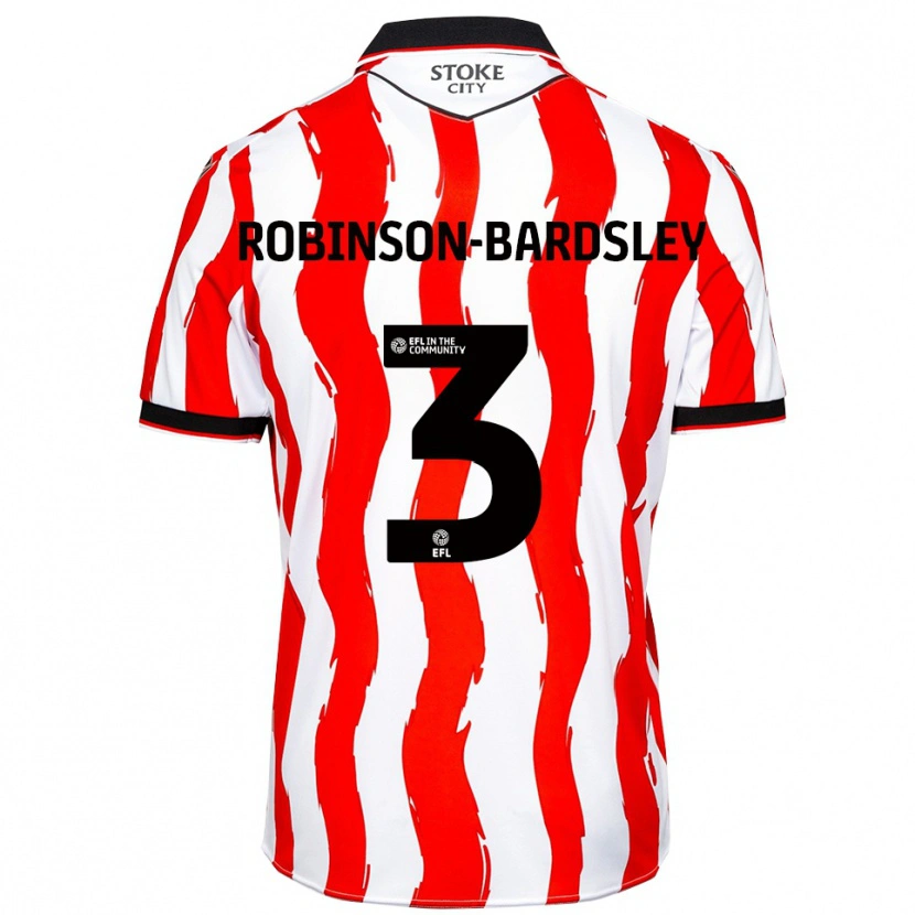 Danxen Criança Camisola Rocco Robinson-Bardsley #3 Branco Vermelho Principal 2025/26 Camisa