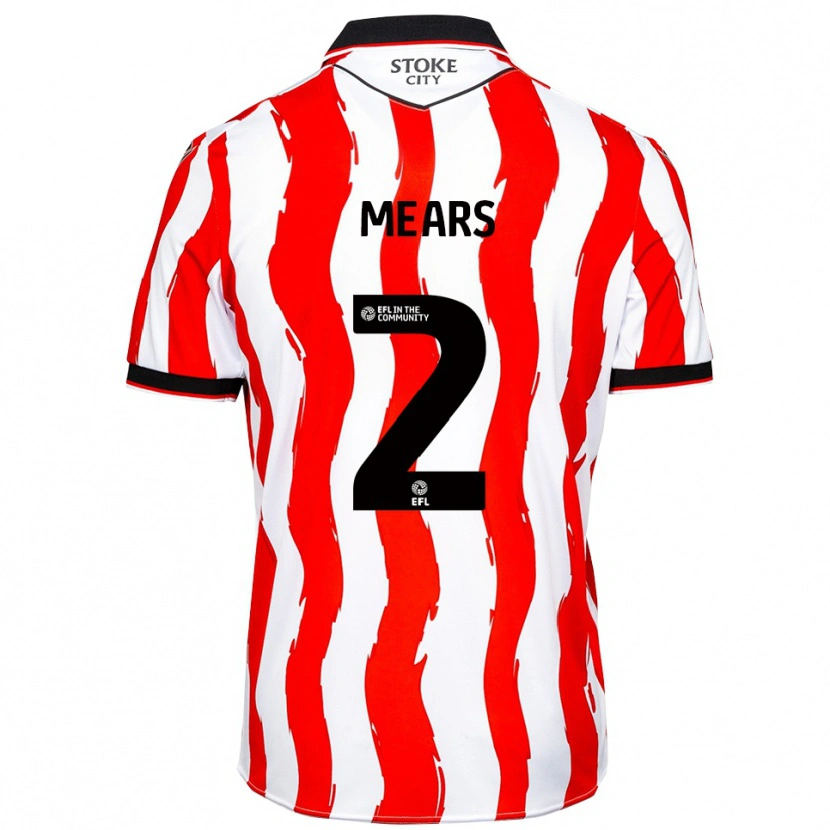 Danxen Criança Camisola Jaden Mears #2 Branco Vermelho Principal 2025/26 Camisa