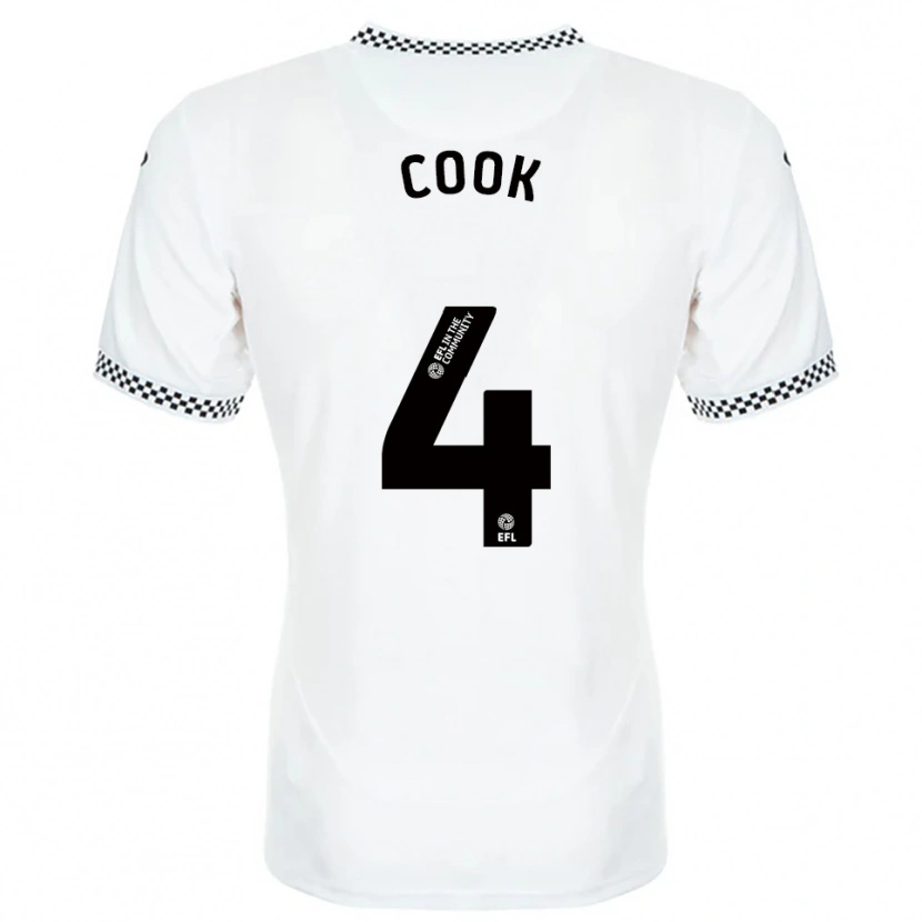 Danxen Criança Camisola Jacob Cook #4 Branco Laranja Principal 2025/26 Camisa