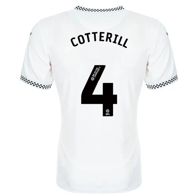 Danxen Criança Camisola Joel Cotterill #4 Branco Laranja Principal 2025/26 Camisa
