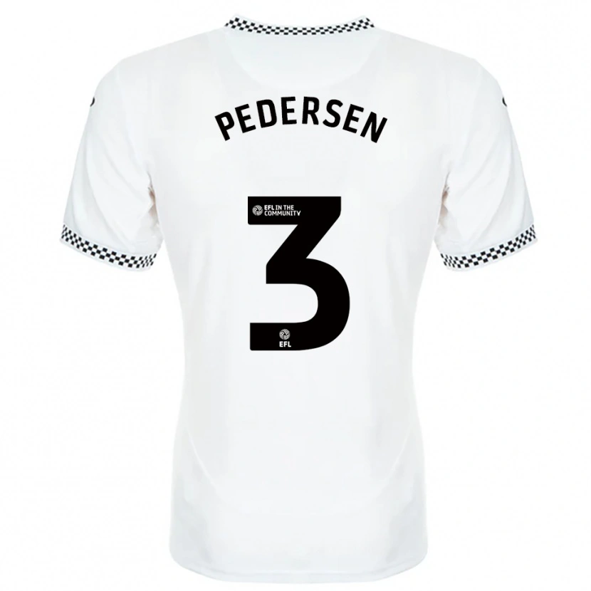 Danxen Criança Camisola Kristian Pedersen #3 Branco Laranja Principal 2025/26 Camisa