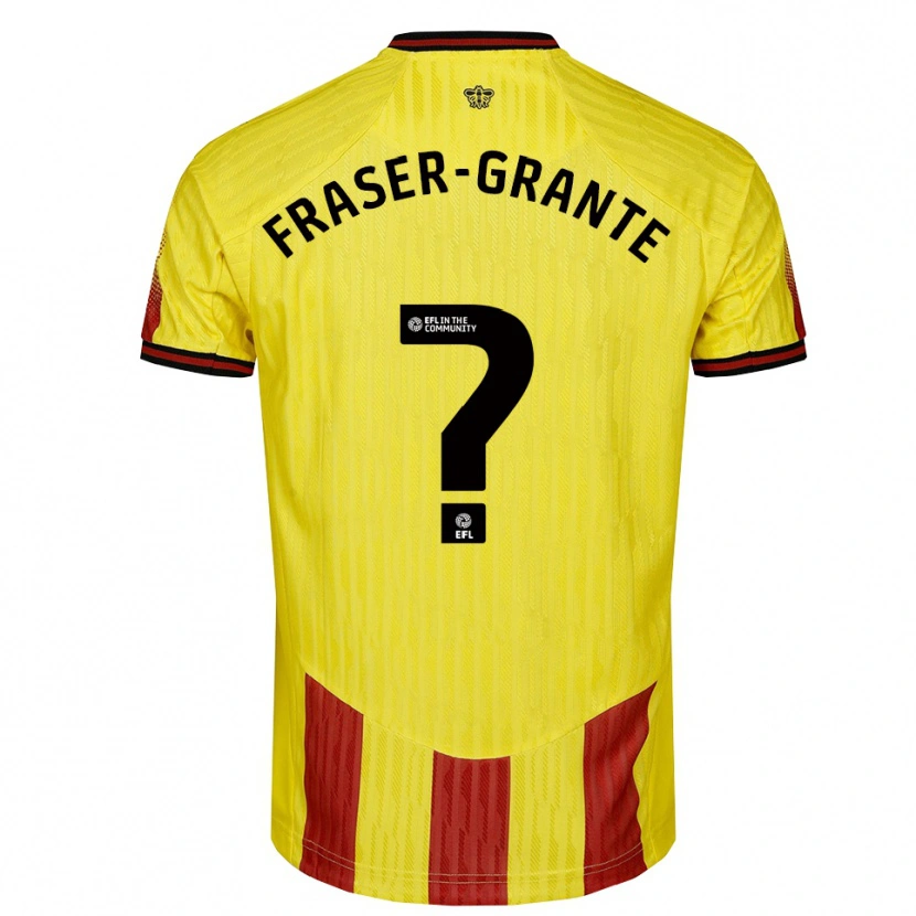 Danxen Criança Camisola Zak Fraser-Grante #0 Amarelo Vermelho Principal 2025/26 Camisa