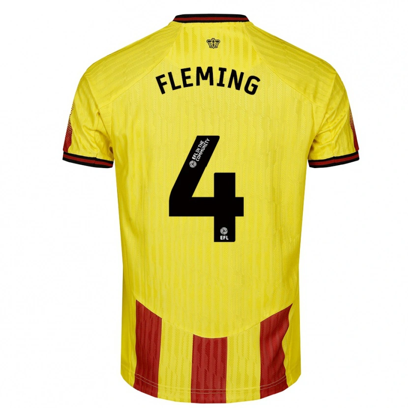 Danxen Criança Camisola Charlotte Fleming #4 Amarelo Vermelho Principal 2025/26 Camisa