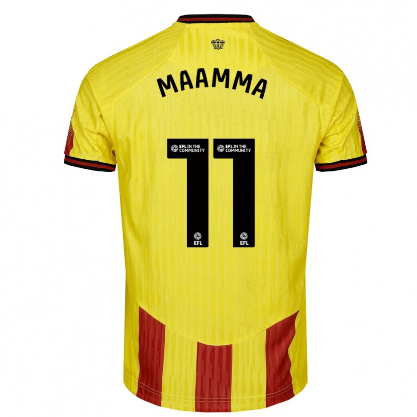 Danxen Criança Camisola Othmane Maamma #11 Amarelo Vermelho Principal 2025/26 Camisa