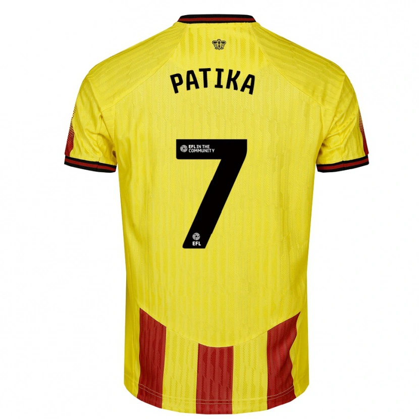 Danxen Criança Camisola Glebs Patika #7 Amarelo Vermelho Principal 2025/26 Camisa