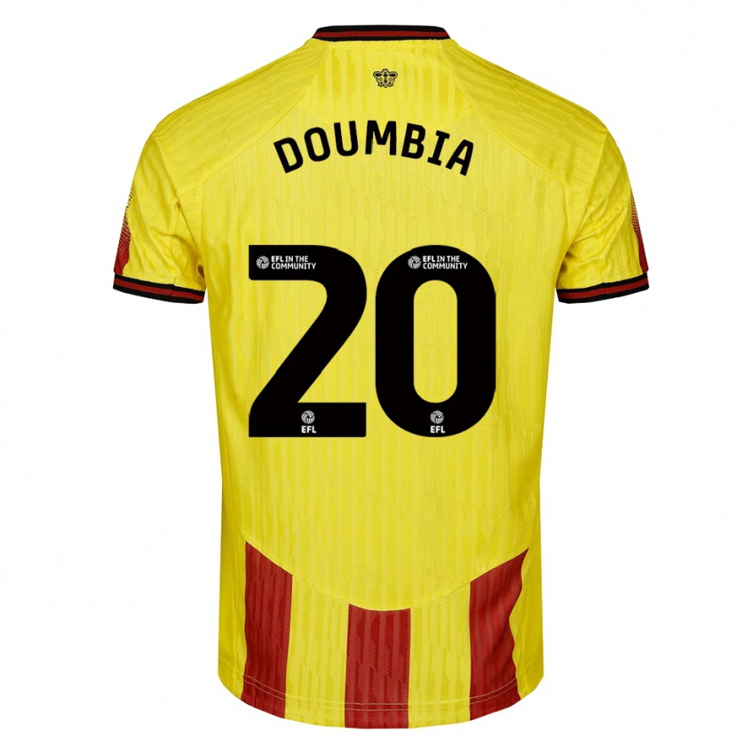 Danxen Criança Camisola Mamadou Doumbia #20 Amarelo Vermelho Principal 2025/26 Camisa