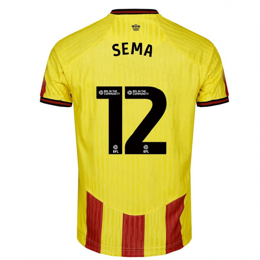Danxen Criança Camisola Ken Sema #12 Amarelo Vermelho Principal 2025/26 Camisa