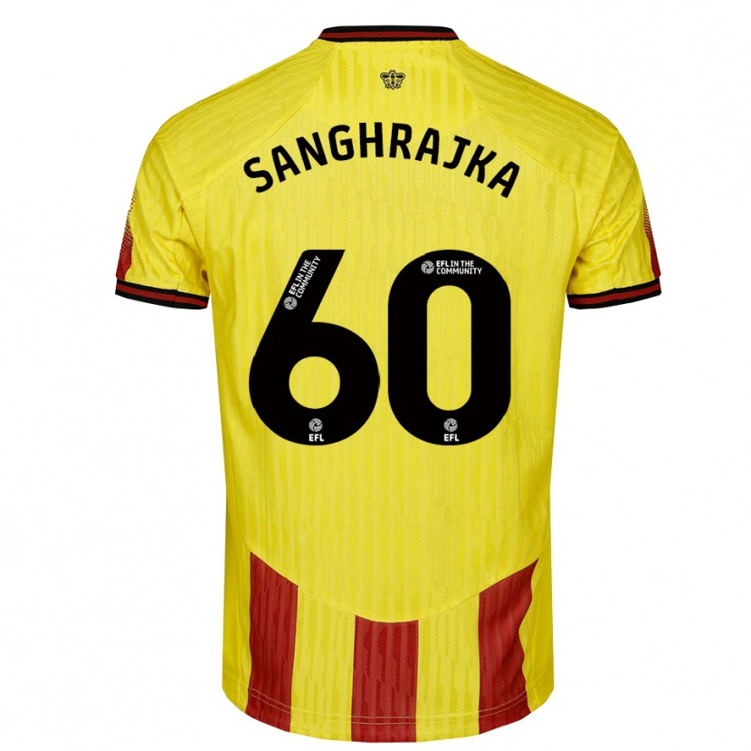 Danxen Criança Camisola Amar Sanghrajka #60 Amarelo Vermelho Principal 2025/26 Camisa