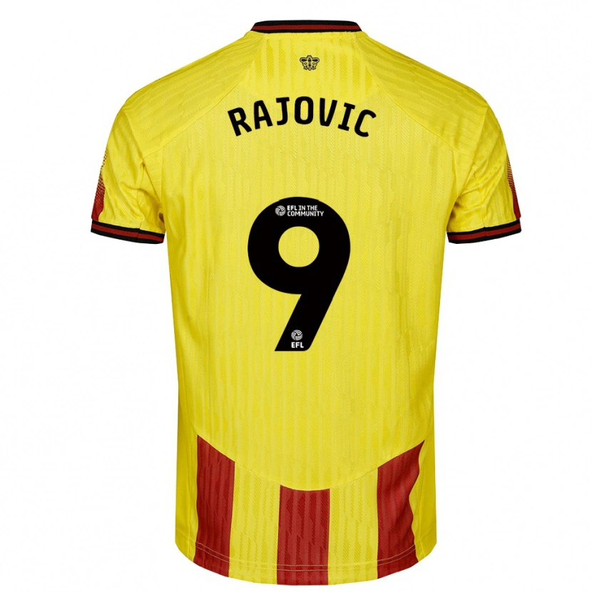 Danxen Criança Camisola Mileta Rajovic #9 Amarelo Vermelho Principal 2025/26 Camisa
