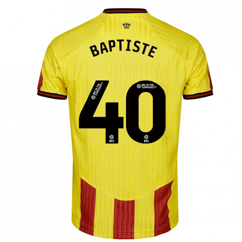 Danxen Criança Camisola Bianca Baptiste #40 Amarelo Vermelho Principal 2025/26 Camisa