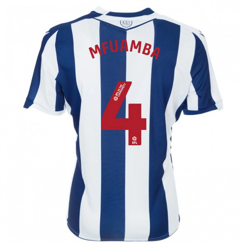 Danxen Criança Camisola Kevin Mfuamba #4 Azul Marinho Branco Principal 2025/26 Camisa