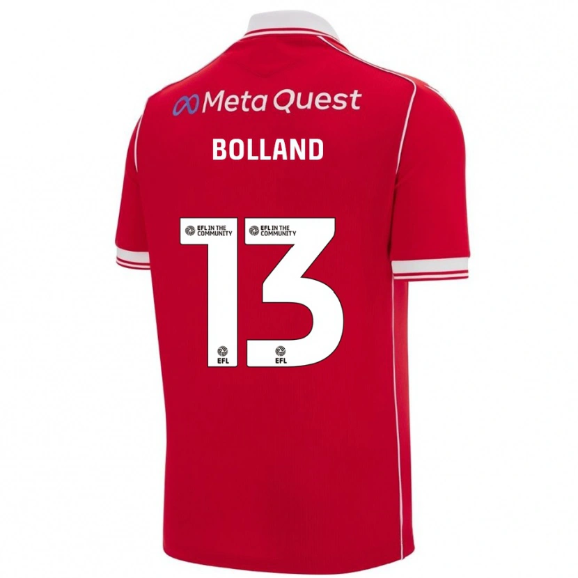 Danxen Criança Camisola Charlotte Bolland #13 Vermelho Branco Principal 2025/26 Camisa