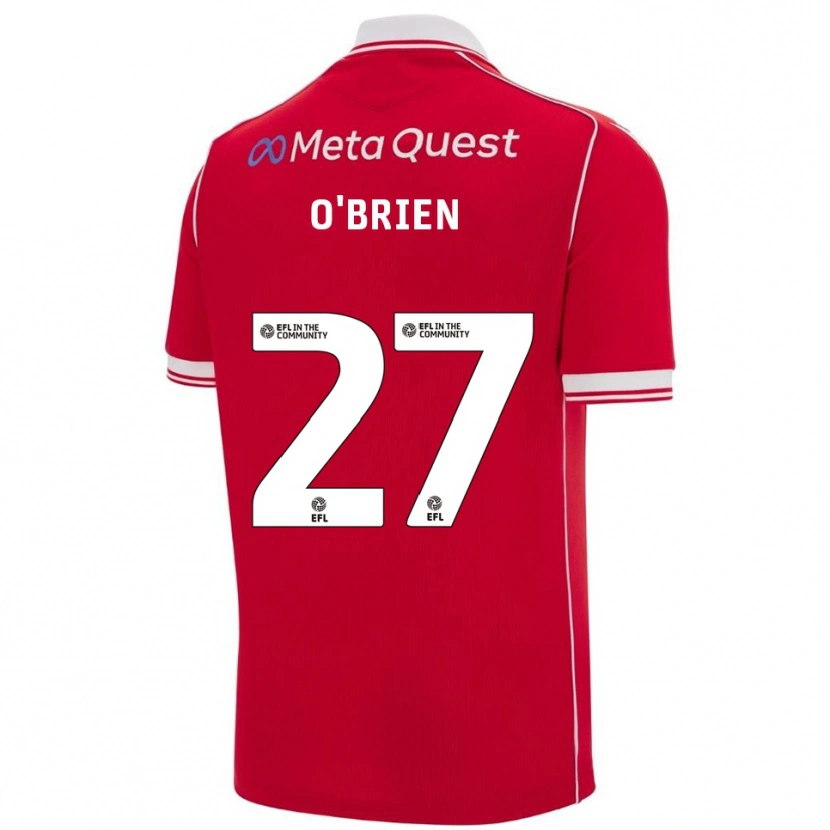 Danxen Criança Camisola Lewis O'brien #27 Vermelho Branco Principal 2025/26 Camisa