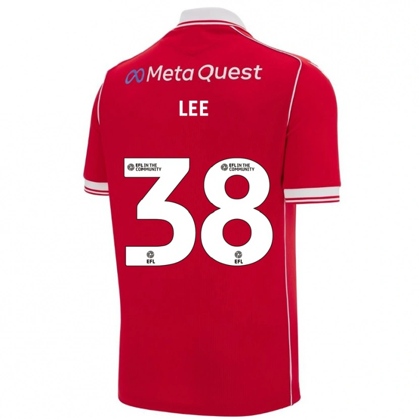 Danxen Criança Camisola Elliot Lee #38 Vermelho Branco Principal 2025/26 Camisa