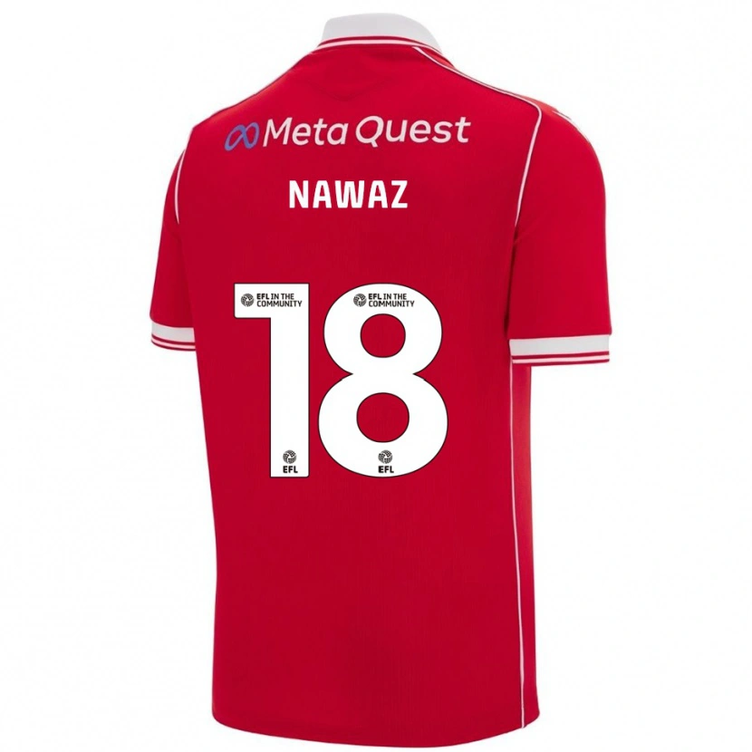 Danxen Criança Camisola Umar Nawaz #18 Vermelho Branco Principal 2025/26 Camisa