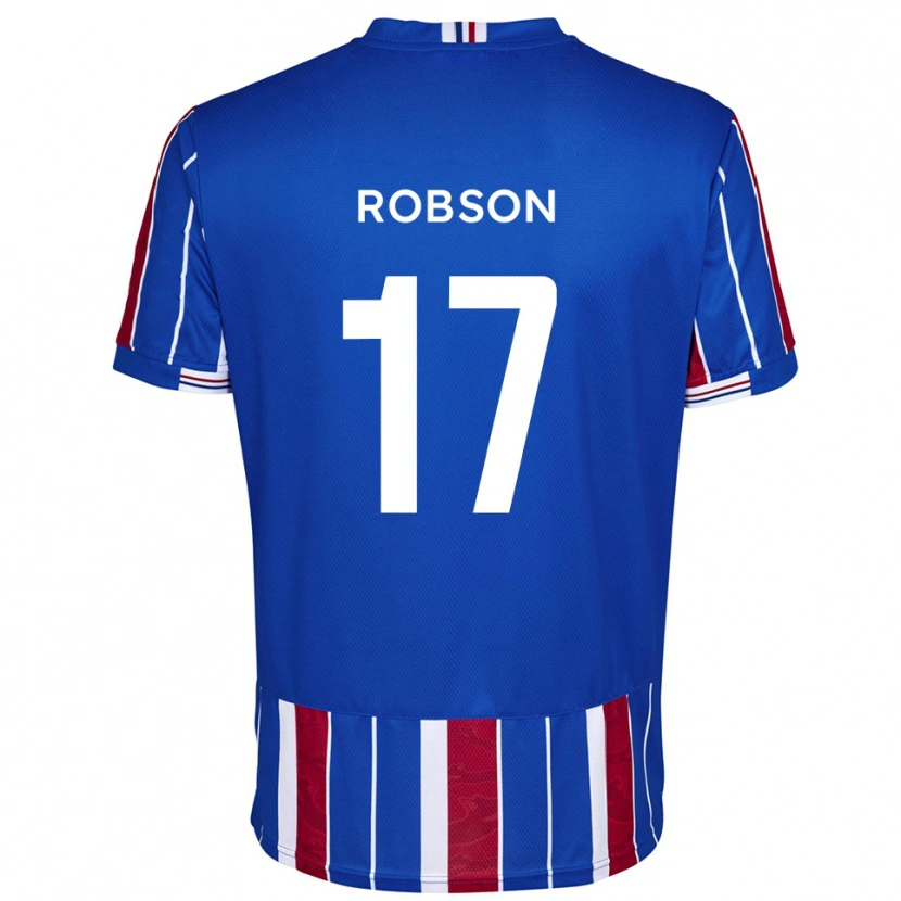 Danxen Criança Camisola Ethan Robson #17 Azul Vermelho Branco Principal 2025/26 Camisa