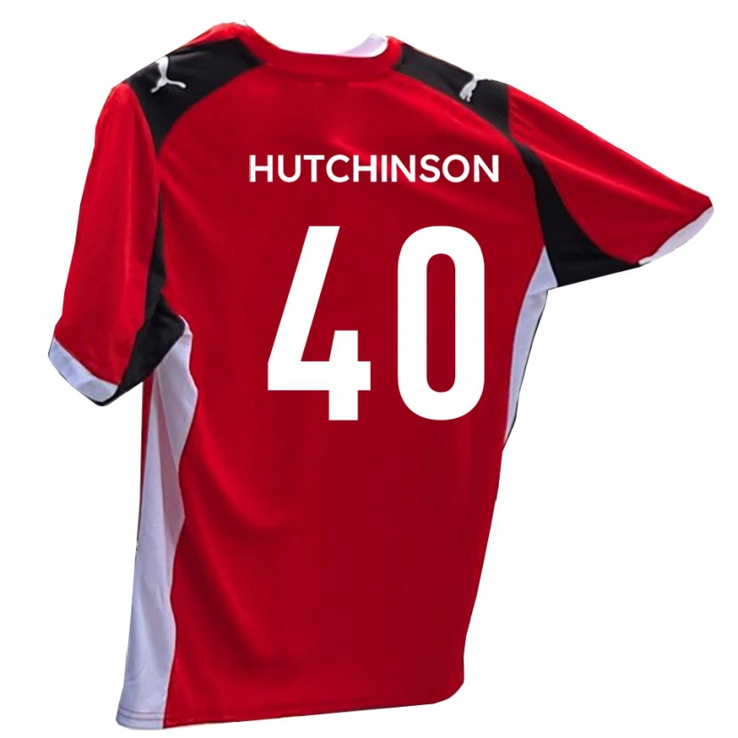 Danxen Criança Camisola Luke Hutchinson #40 Vermelho Branco Principal 2025/26 Camisa
