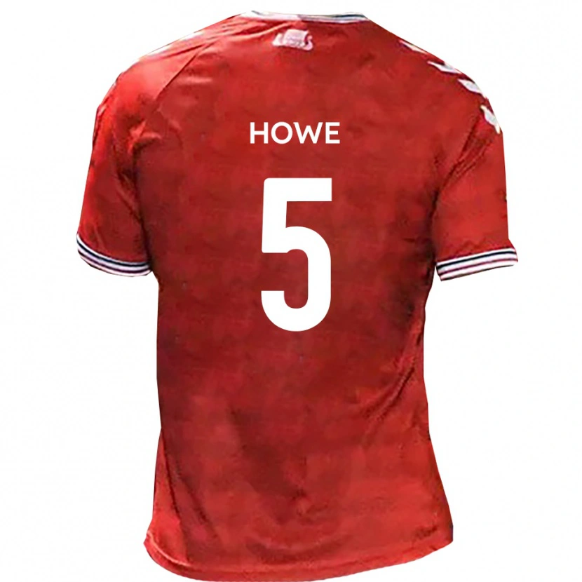 Danxen Criança Camisola Callum Howe #5 Vermelho Branco Principal 2025/26 Camisa