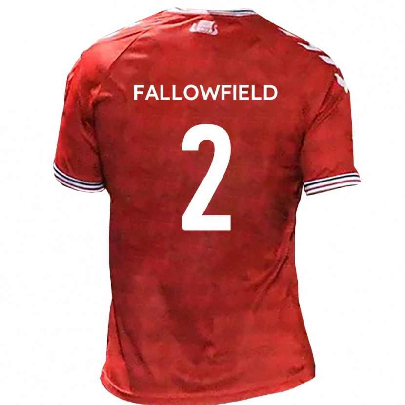 Danxen Criança Camisola Ryan Fallowfield #2 Vermelho Branco Principal 2025/26 Camisa
