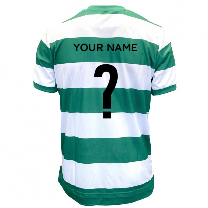 Danxen Criança Camisola Seu Nome #0 Verde Branco Principal 2025/26 Camisa