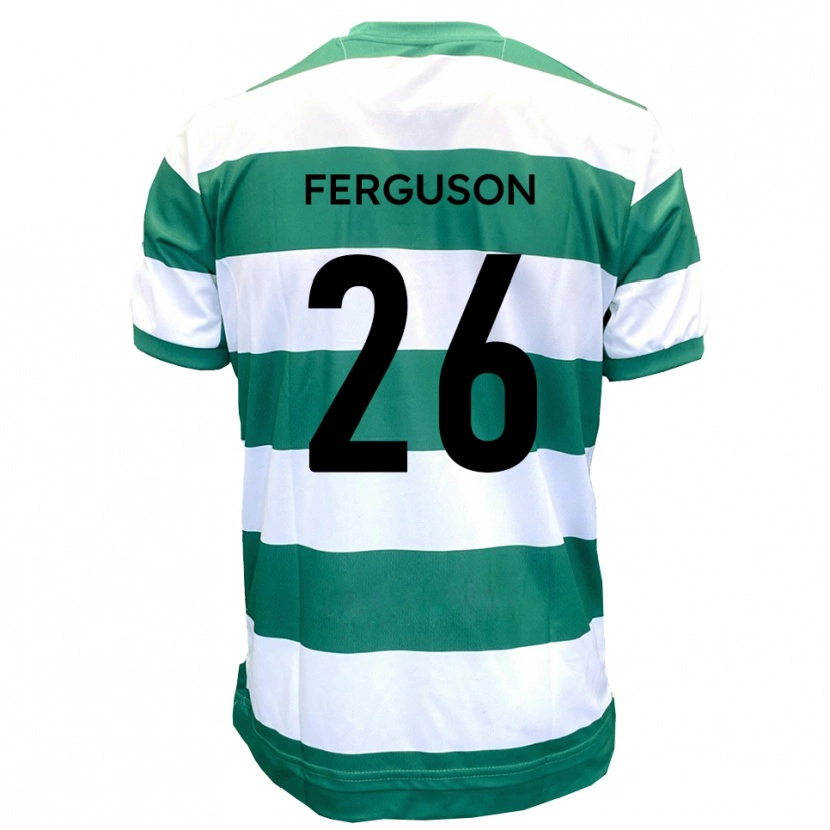 Danxen Criança Camisola Kyle Ferguson #26 Verde Branco Principal 2025/26 Camisa