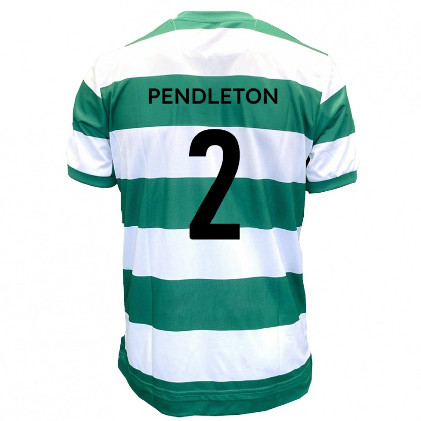 Danxen Criança Camisola Byron Pendleton #2 Verde Branco Principal 2025/26 Camisa