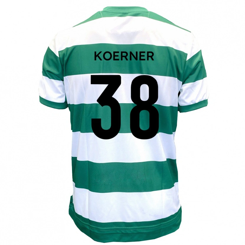 Danxen Criança Camisola Corey Koerner #38 Verde Branco Principal 2025/26 Camisa