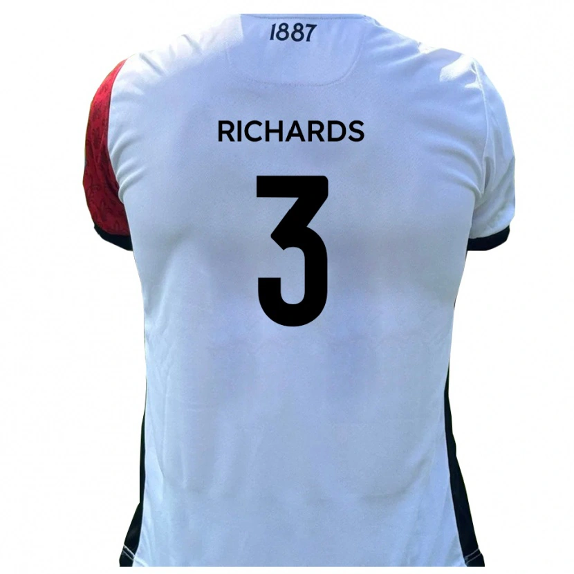 Danxen Criança Camisola Caleb Richards #3 Vermelho Branco Principal 2025/26 Camisa