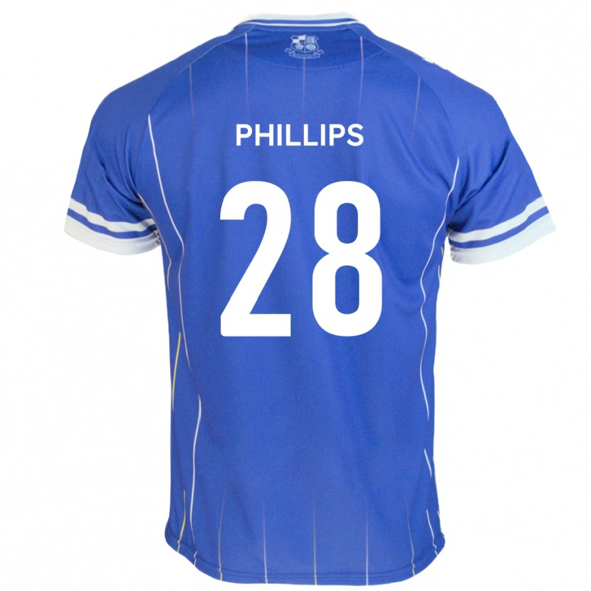 Danxen Criança Camisola Declan Phillips #28 Azul Real Principal 2025/26 Camisa