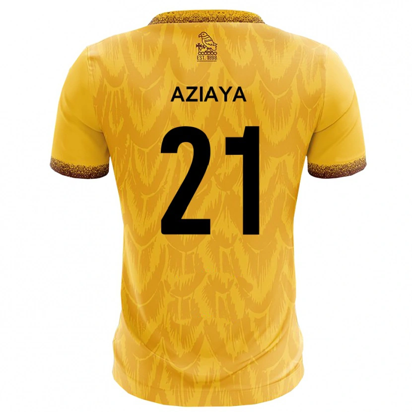 Danxen Criança Camisola David Aziaya #21 Amarelo Marrom Principal 2025/26 Camisa