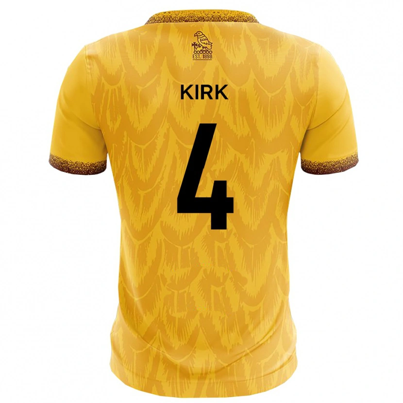 Danxen Criança Camisola Alex Kirk #4 Amarelo Marrom Principal 2025/26 Camisa