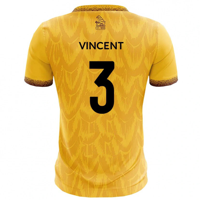 Danxen Criança Camisola Liam Vincent #3 Amarelo Marrom Principal 2025/26 Camisa