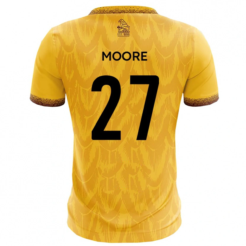 Danxen Criança Camisola Liam Moore #27 Amarelo Marrom Principal 2025/26 Camisa