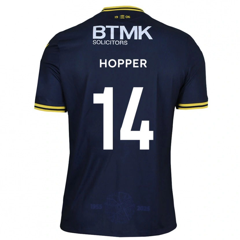 Danxen Criança Camisola Tom Hopper #14 Azul Marinho Amarelo Principal 2025/26 Camisa