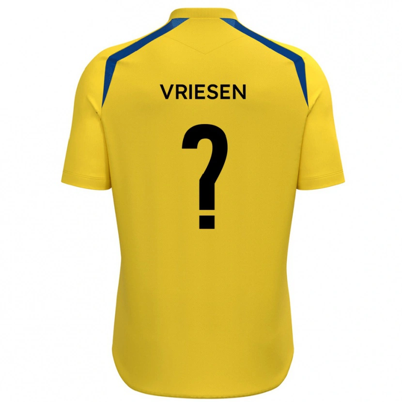 Danxen Criança Camisola Fabian Vriesen #0 Amarelo Azul Principal 2025/26 Camisa