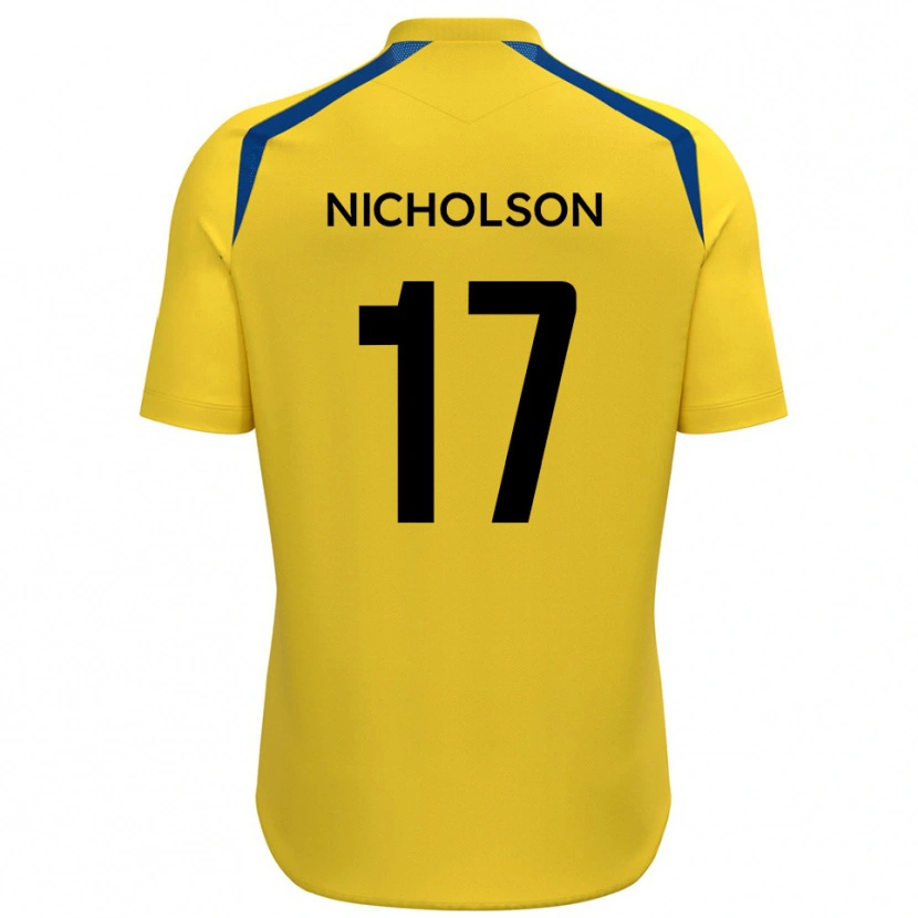 Danxen Criança Camisola Brad Nicholson #17 Amarelo Azul Principal 2025/26 Camisa