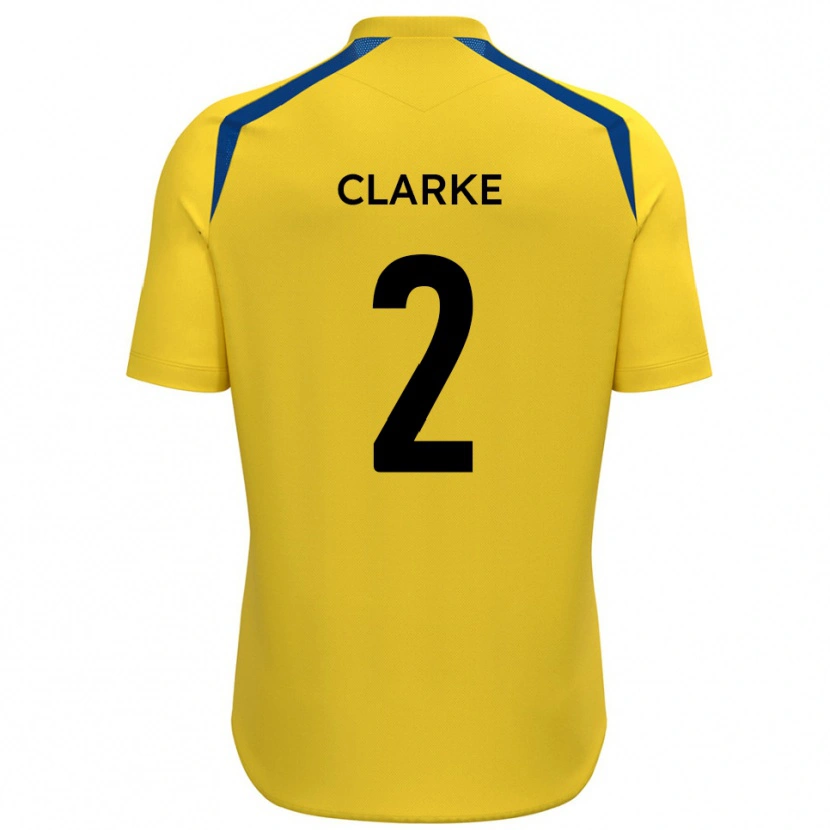 Danxen Criança Camisola James Clarke #2 Amarelo Azul Principal 2025/26 Camisa