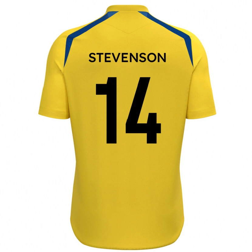 Danxen Criança Camisola Bradley Stevenson #14 Amarelo Azul Principal 2025/26 Camisa