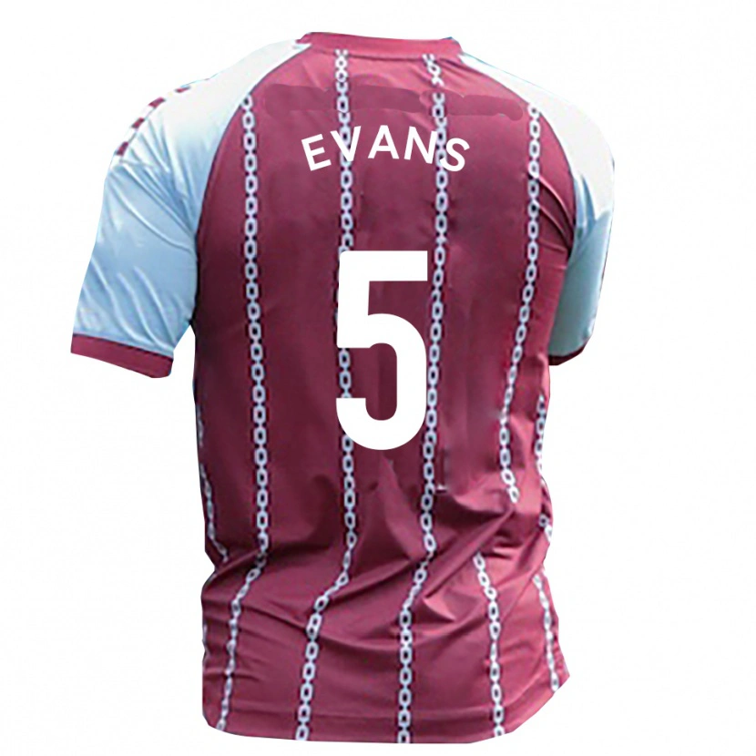 Danxen Criança Camisola Will Evans #5 Azul Celeste Ferrugem Vermelho Principal 2025/26 Camisa